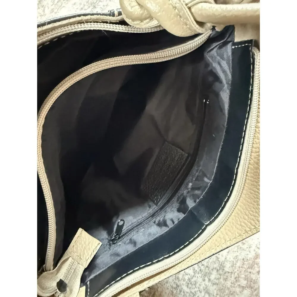 Borse In Pelle Made in Italy Leather Convertible Backpack Shoulder Bag Black